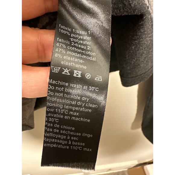 Crea Concept Zip Jacket Size Large Asymmetrical Cowl Neck Gray Black Edgy Urban - Picture 9 of 9